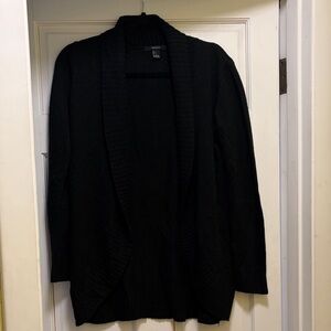 Forever 21 Black Shawl-Collar Open Cardigan